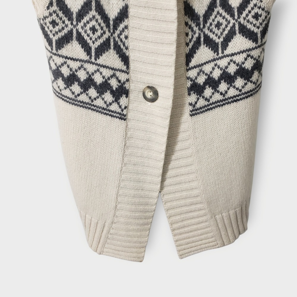 Vtg Banana Republic‎ Womens Fair Isle Wool Angora Sweater Vest Cream Sz M - Picture 3 of 11